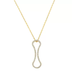 necklace yellow gold 18K with diamonds VS 0.50 cts