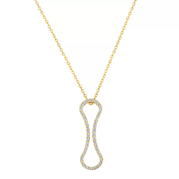 necklace yellow gold 18K with diamonds VS 0.50 cts