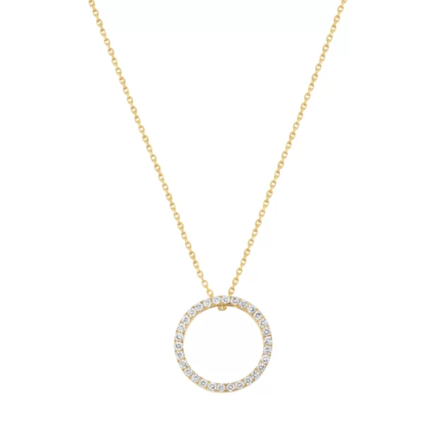 necklace yellow gold 18K with diamonds VS 0.37 cts