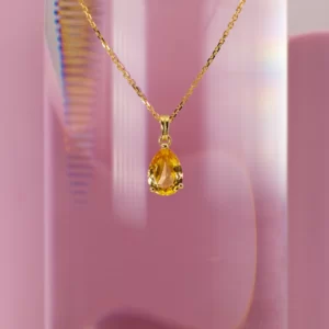 necklace in yellow gold 18K with a Citrine central stone