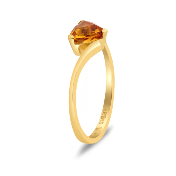ring in yellow gold 18K with trillion yellow citrine