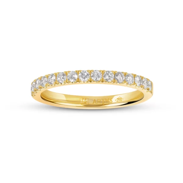 wedding ring in yellow gold 18K and diamonds VVS