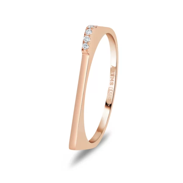 ring in pink gold 18K with diamonds VS